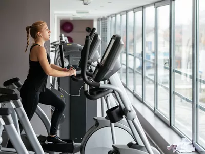 woman on an elliptical 