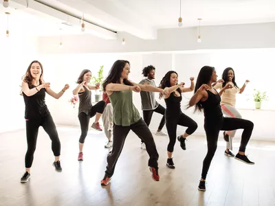 Group of women taking a fitness class