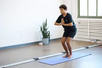 Person performing yoga on BalanceFrom GoYoga All-Purpose Yoga Mat