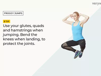 Woman performing the froggy jump exercise