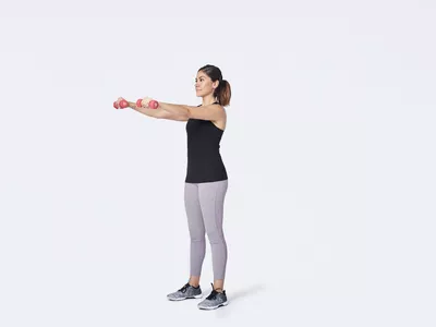 woman doing front raise