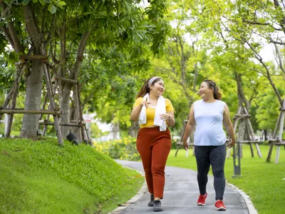 Women walking outdoors