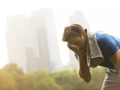 Man resting after a run