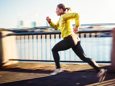 woman doing sprints for high intensity interval training