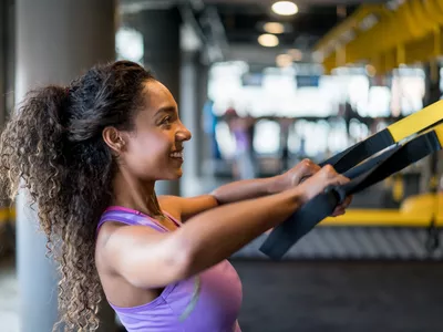 Woman doing upper back exercises