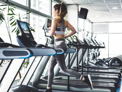 person running on a treadmill