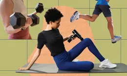 Woman using a massage gun