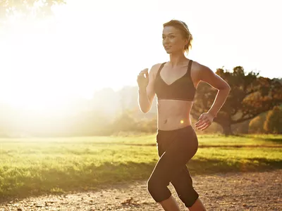 Female runner in park