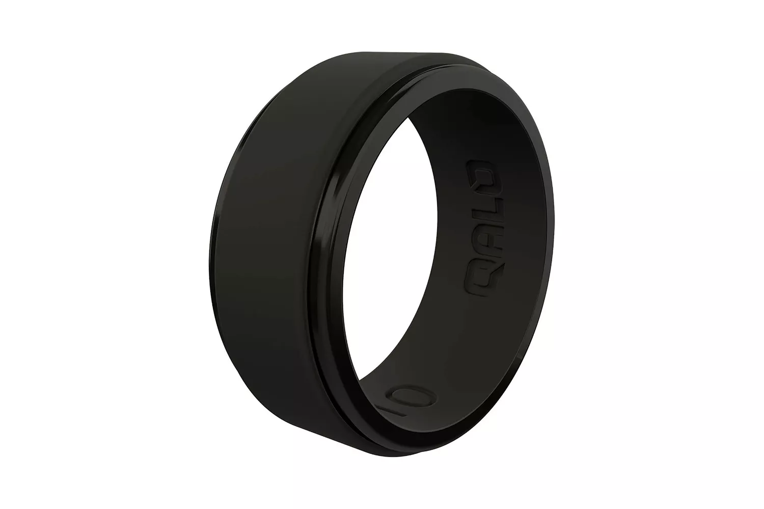 Qalo Men&acirc;s Polished Step Edge Silicone Ring
