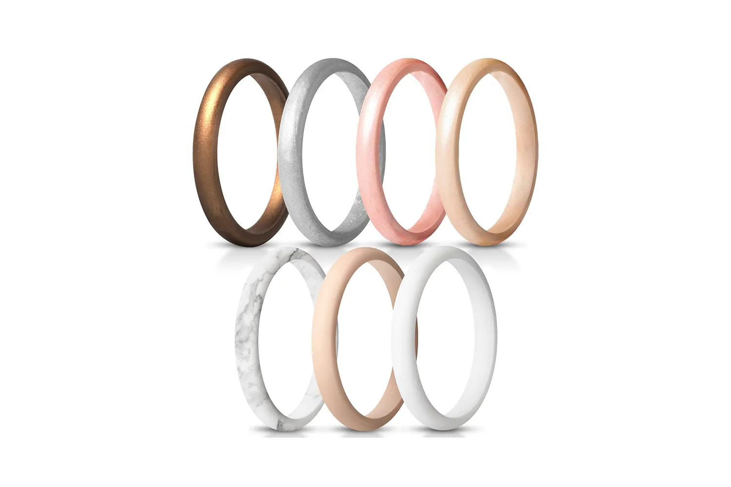 ThunderFit Womens Thin and Stackable Silicone Rings