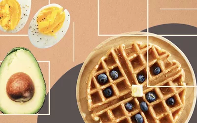 Second Trimester Pregnancy Meal Plan with Eggs, Avocado, and Waffles