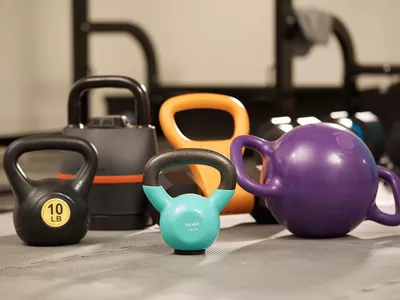 Kettlebells together in a group on the floor