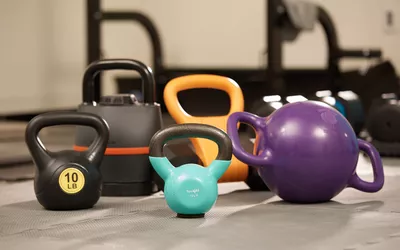 Kettlebells together in a group on the floor