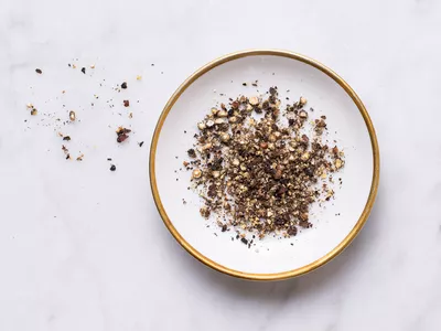 Black pepper in a dish