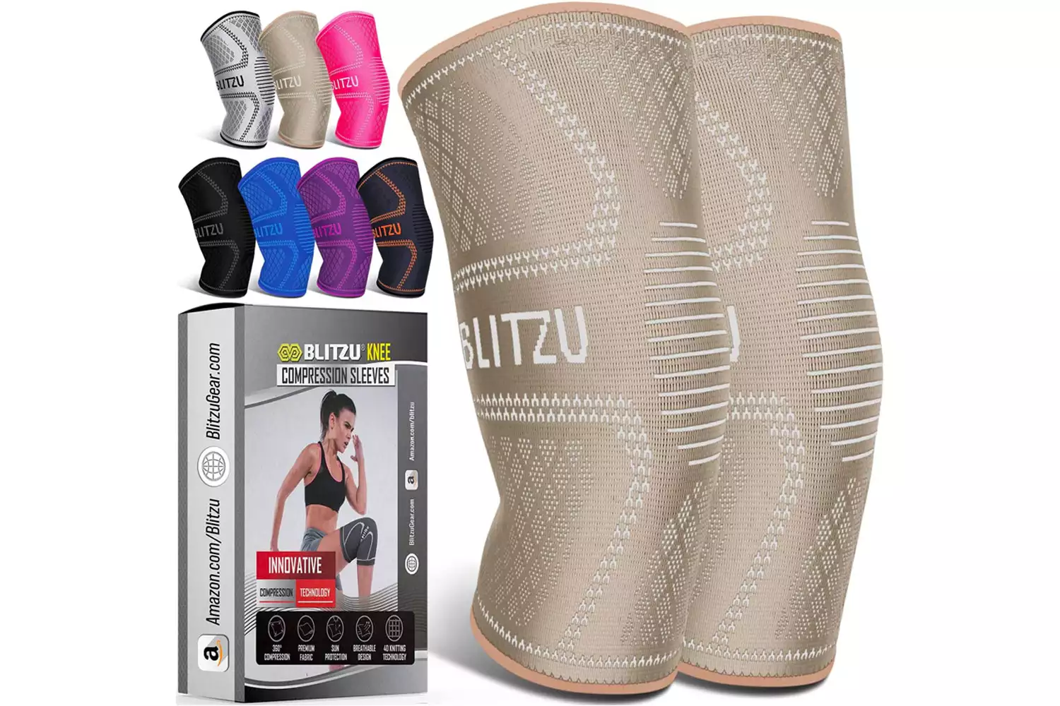 Blitzu Knee Compression Sleeve