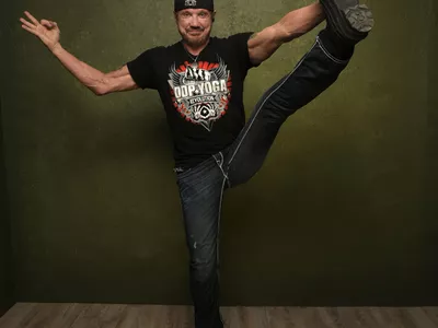 Diamond Dallas Page doing yoga