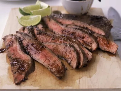 Flank Steak on a cuttin gboard