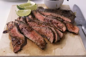 Flank Steak on a cuttin gboard