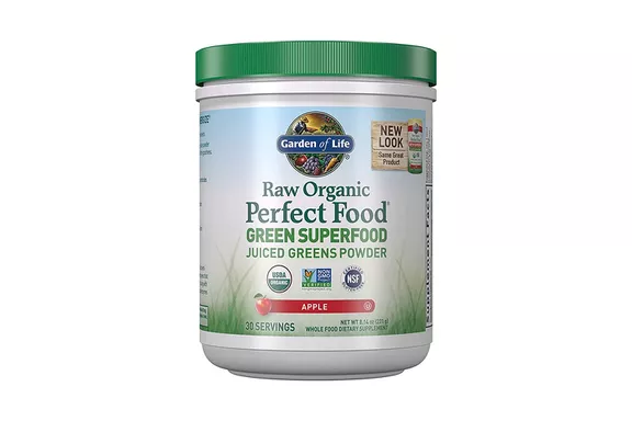 Garden of Life Raw Organic Perfect Food Green Superfood Juiced Greens Powder Apple Flavor