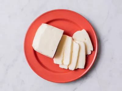Halloumi cheese on a plate