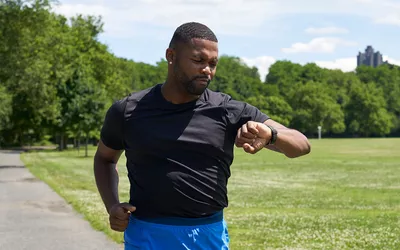Man checking his heart rate