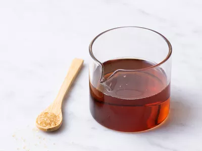 Invert sugar on a spoon 