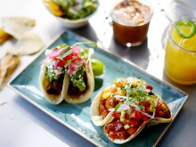 Fresh tacos on a plate