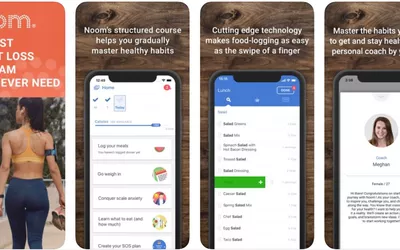 Screenshots of the Noom app from the App Store.
