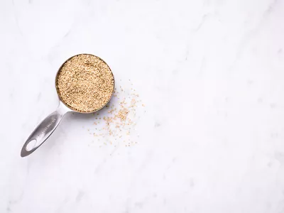 Quinoa in a measuring cup