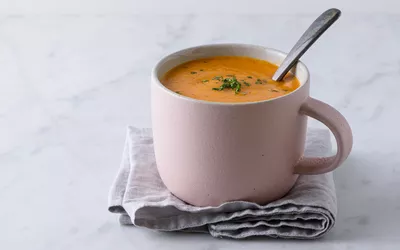 cup of soup in a mug