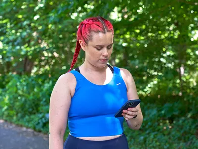 Woman checking her heart rate