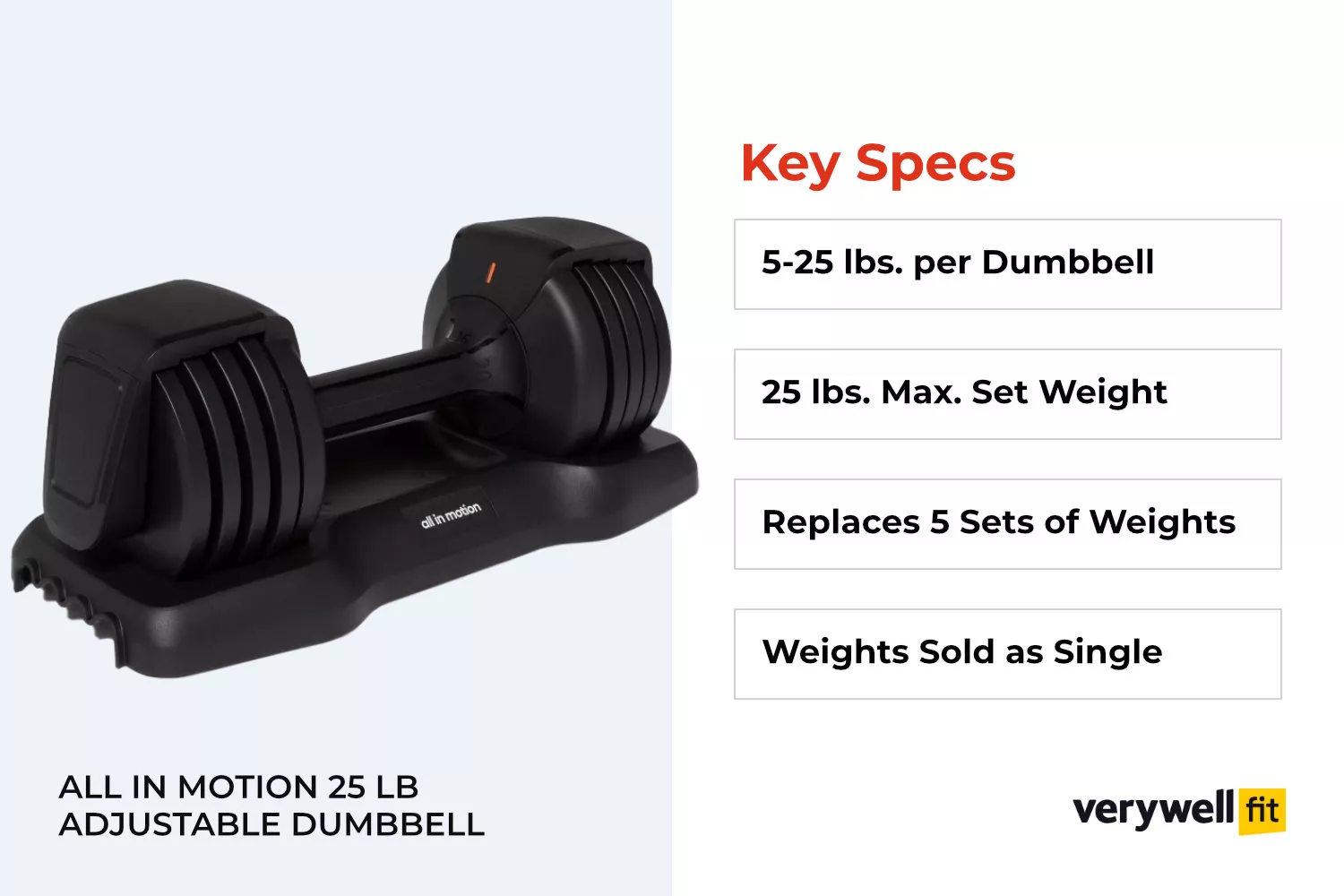 All in Motion 25 lb Adjustable Dumbbell