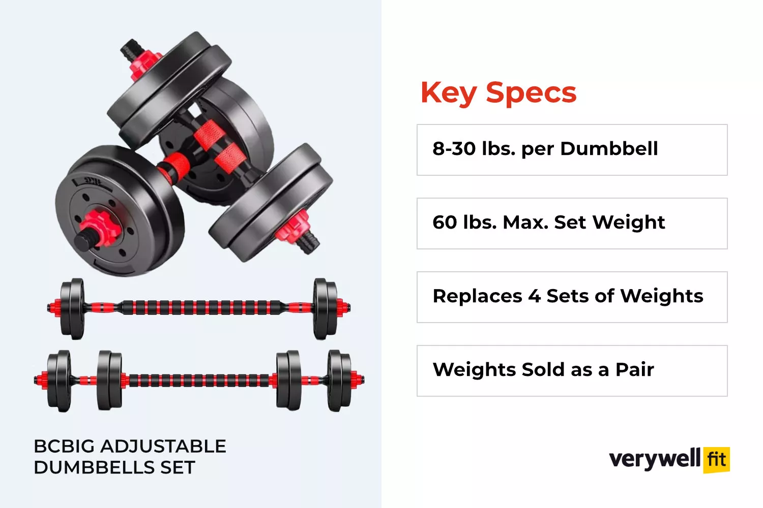 BCBIG Adjustable Dumbbells Set