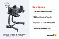 Echelon Strength Adjustable Dumbbells 752 with Stand