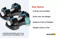 Lifepro PowerFlow Plus Adjustable Dumbbell Set