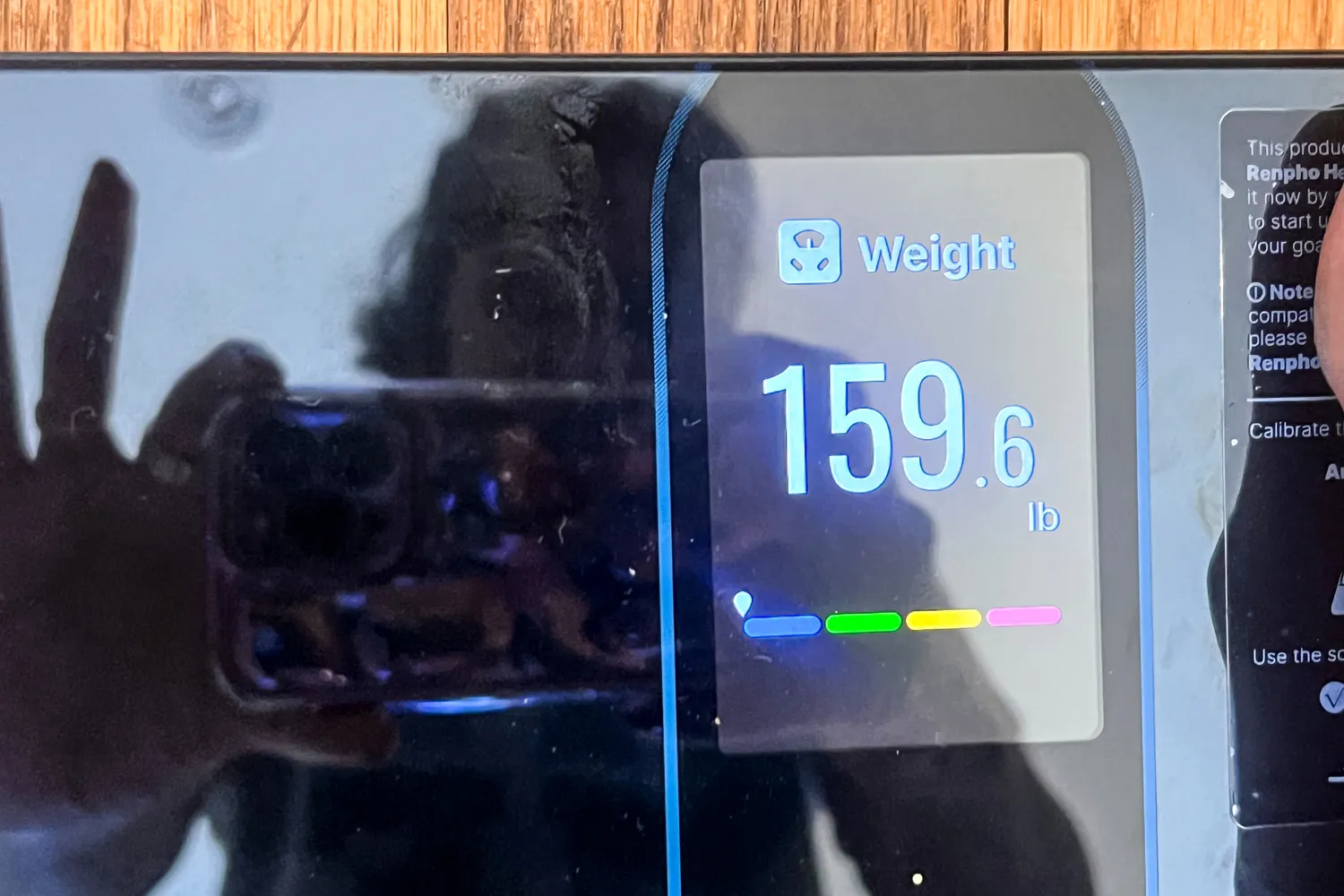The digital display on the Renpho Elis Nova Smart Scale