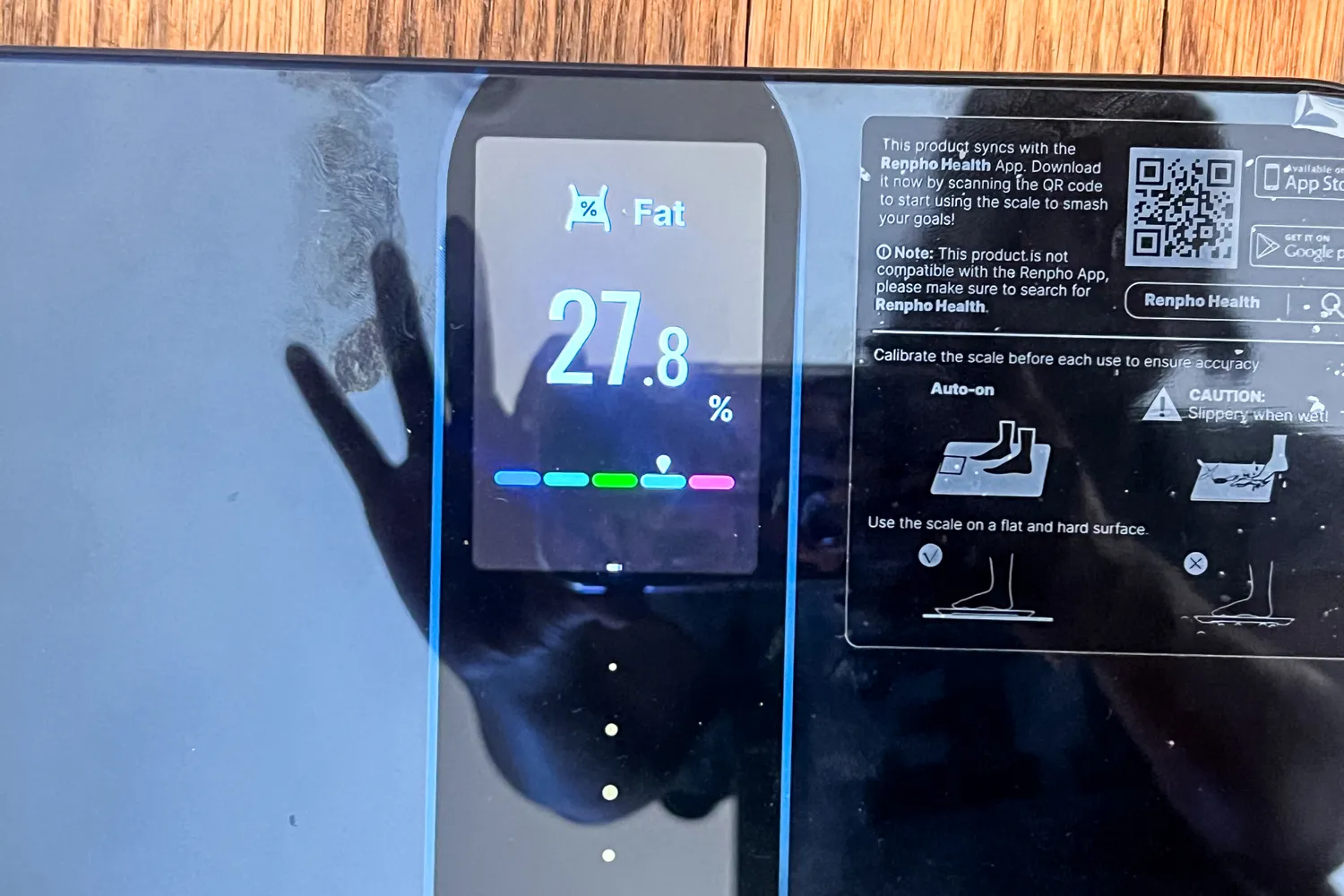 The digital display on the Renpho Elis Nova Smart Scale