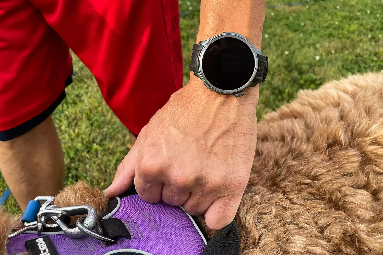A person wears the Amazfit Balance Smart Watch