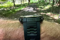 A person wears the Amazfit T-Rex 3 Smartwatch