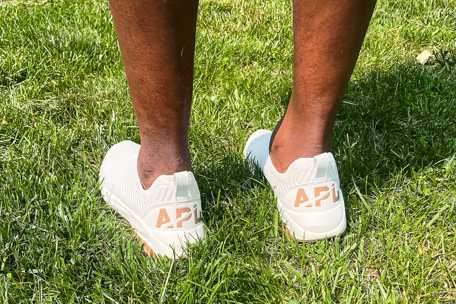 The heels of the APL Men's TechLoom Travelers