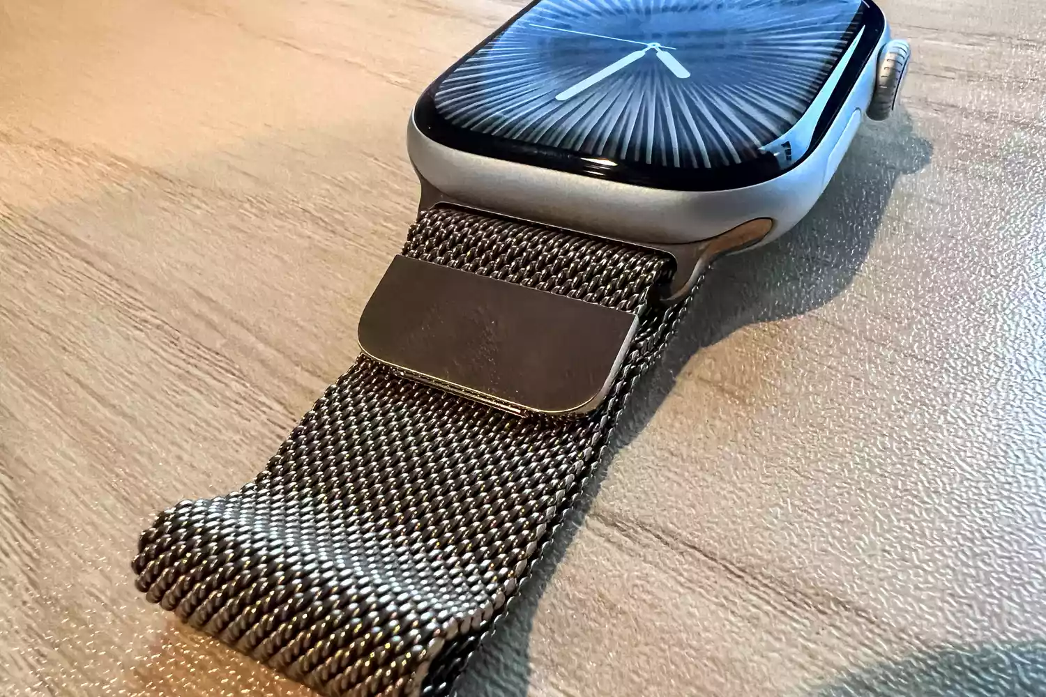 The metal strap on the Apple Watch Series 10