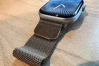 The metal strap on the Apple Watch Series 10