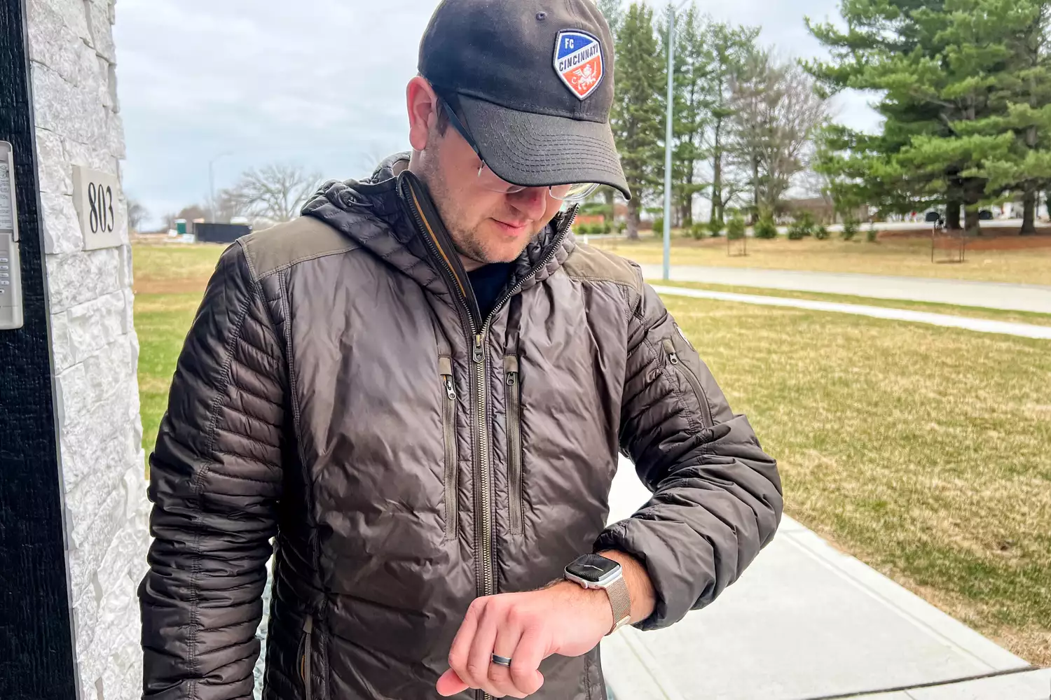 A person looks at the Apple Watch Series 10