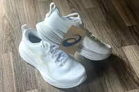 The Asics Women's Gel-Cumulus 27 Running Shoes with the tags on