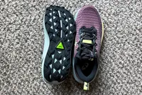 A pair of Asics Women's Gel-Trabuco 13 Trail Running Sneakers on carpet