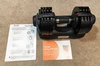 The Ativafit Adjustable Dumbbell Set with directions
