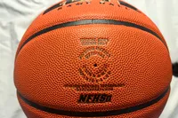 A close-up of the texture on the Baden Elite Game Basketball