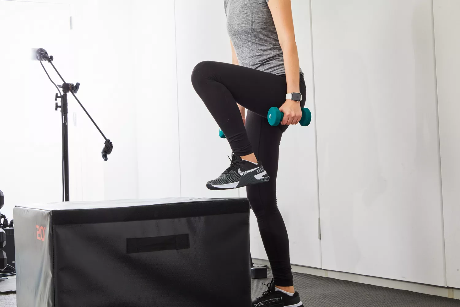 Person working out while wearing Nike Metcon 8 Women's Training Shoes