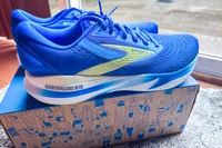 A side view of the Brooks Men's Adrenaline GTS 24 Road Running Shoes