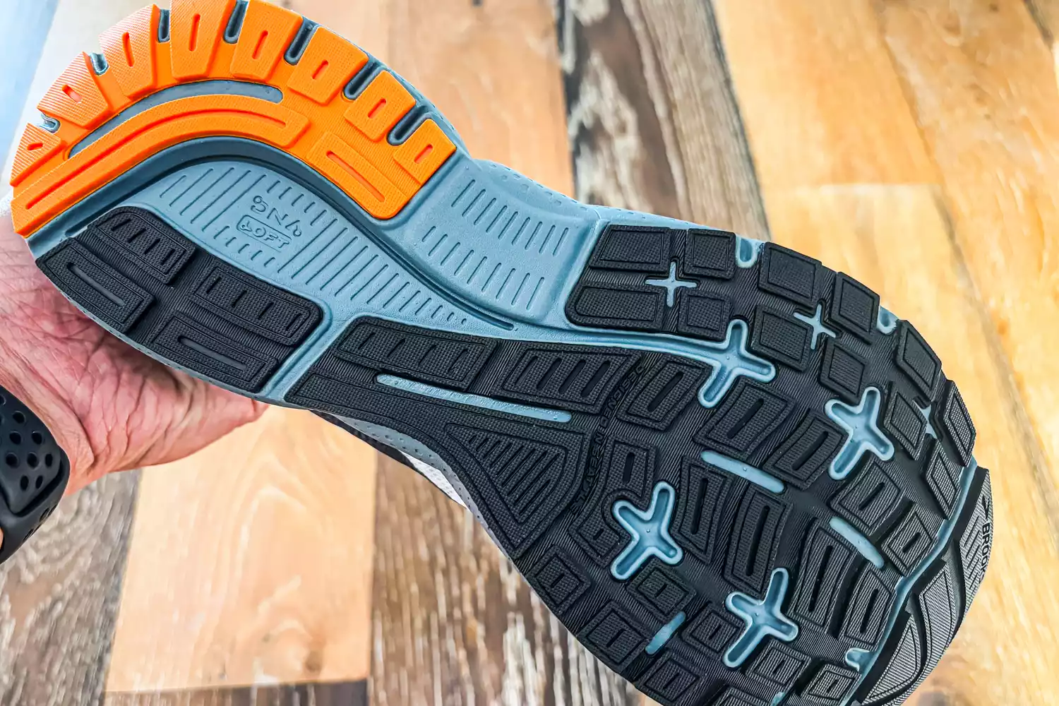 The treads on the bottom of the Brooks Men's Trace 3 Road Running Shoes